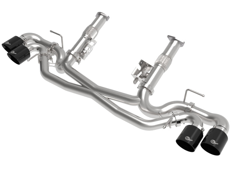 aFe MACH Force-Xp 3in to 2-1/2in 304 Stainless Steel Cat-Back (No Muff.) 2020 Chevrolet Corvette (C8) 6.2L - Black Tip