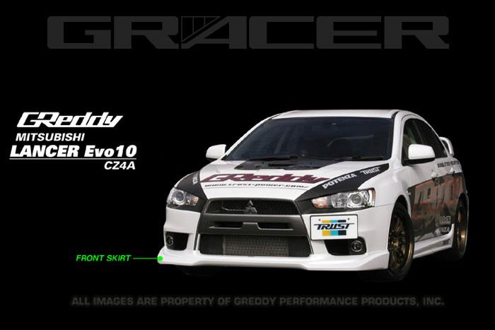 GReddy 2008-2015 Mitsubishi Lancer Evolution X Urethane Front Lip Spoiler - photo 2