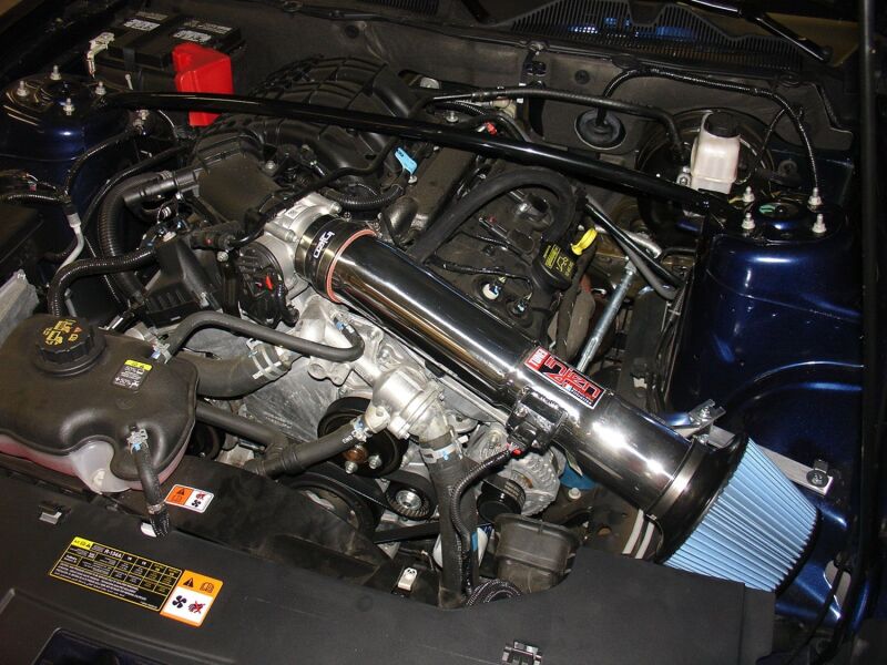 Injen 2011-2013 Ford Mustang V6 3.7L Wrinkle Black Power-Flow Air Intake System (injPF9022WB) - photo 5