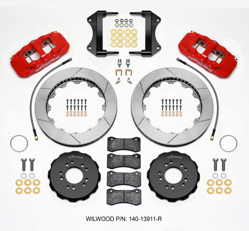 Wilwood 2014-2019 Chevrolet Corvette C7 Aero6 Front Big Brake Kit (15in) - Red / Slotted