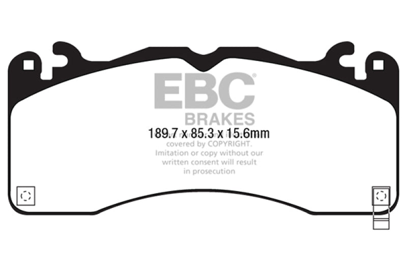 EBC Ford Mustang (S550) Greenstuff 2000 Series Front Brake Pads, 2.3L Turbo (GT Package) (DP23040)