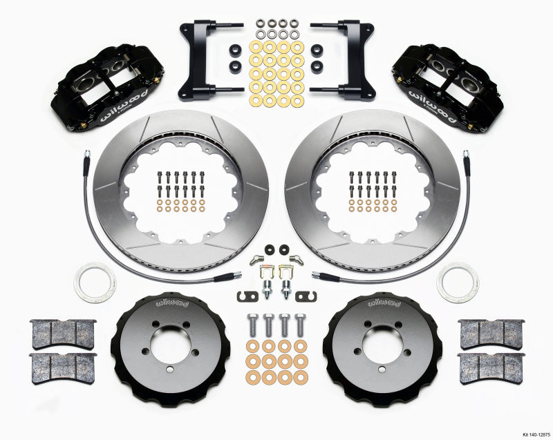Wilwood 1999-2012 Subaru WRX Forged Narrow Superlite 6R Front Big Brake Kit (14in) - Black / Slotted