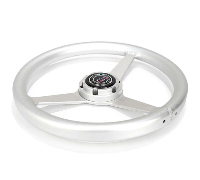 NRG Aluminum Steering Wheel 330mm - Heritage Solid Spoke - Ergonomic Grip - Anadized Silver (RST-071-SL) - photo 3
