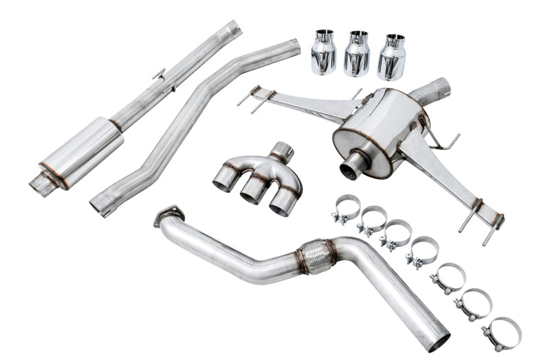 AWE Tuning 2017+ Honda Civic Type R Touring Edition Exhaust with Front & Mid Pipes - Chrome Silver Tips - photo 2