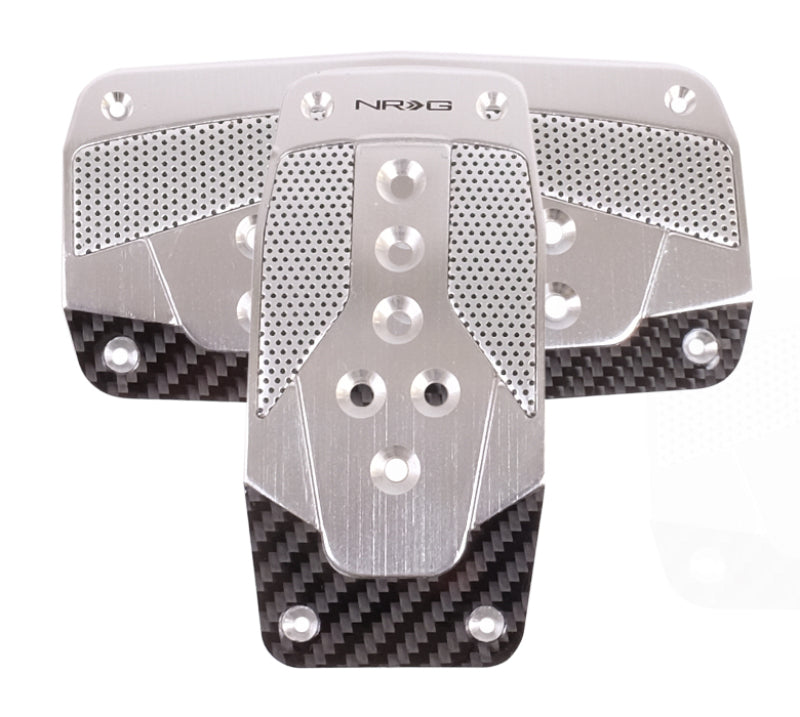NRG Aluminum Sport Pedal A/T - Silver w/ Black Carbon