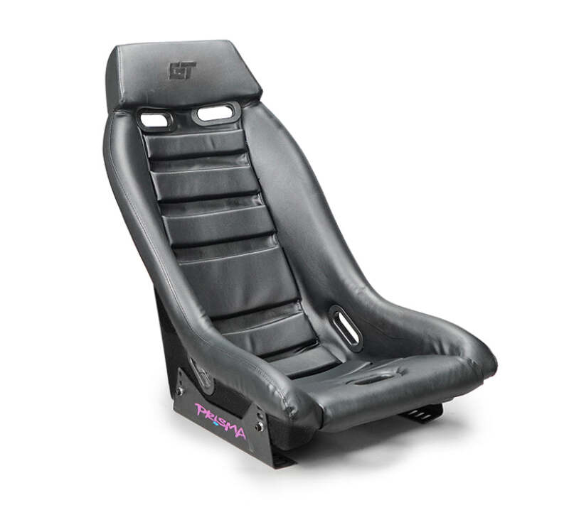 NRG GT Retro Bucket Seat - Black PVC Leather Black Stitching Black Fiberglass Back (PRI-100BK-MIDNIGHT)