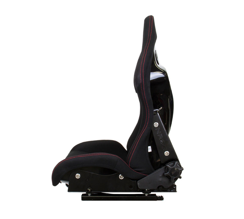 NRG FRP Bucket Seat - Reclinable (Black Cloth w/ Red Stitching) (RSC-400BK) - photo 2