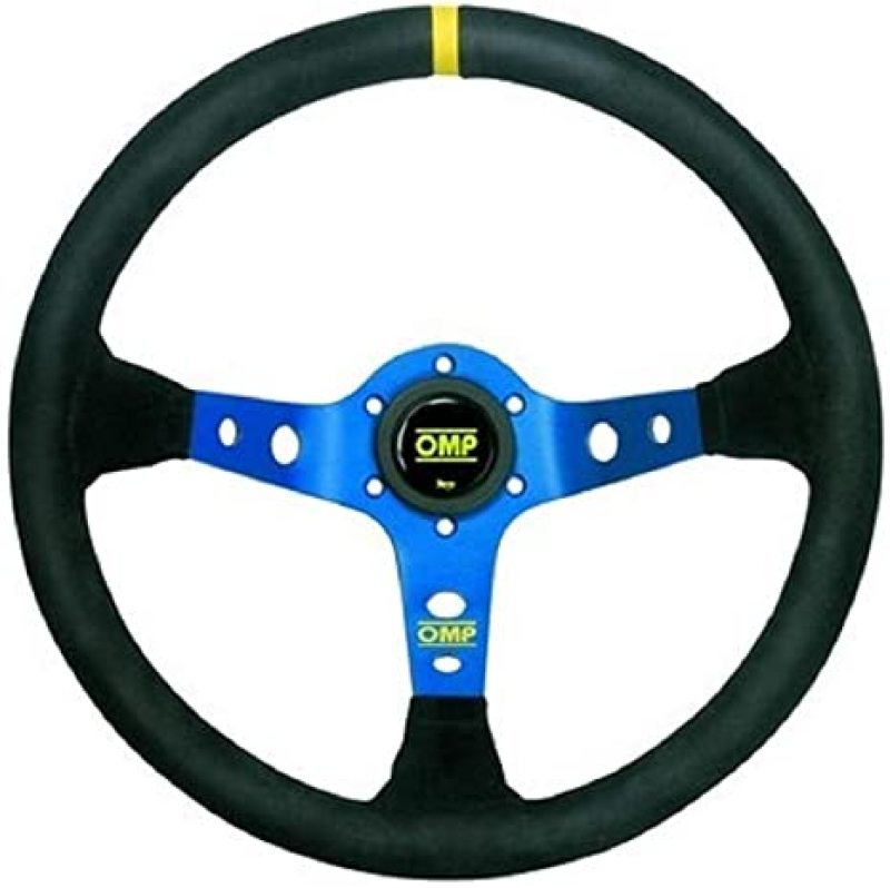 OMP Corsica Dished Steering Wheel Suede 3 Blue Anod (OD0-1954-075)