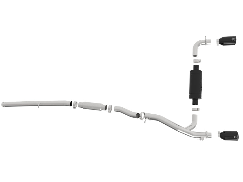 aFe Takeda 3in 304 Stainless Steel Cat-Back Exhaust System with Black Tips 2016-2018 Ford Focus RS I4-2.3L - photo 6