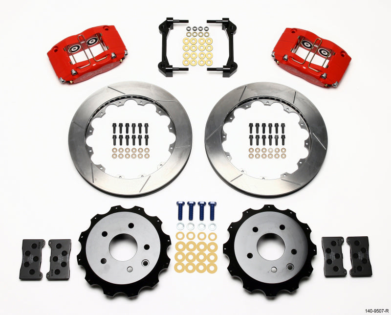 Wilwood 2003-2009 Nissan 350Z / Infiniti G35 Dynapro Radial Rear Big Brake Kit (12.88in) - Red / Slotted