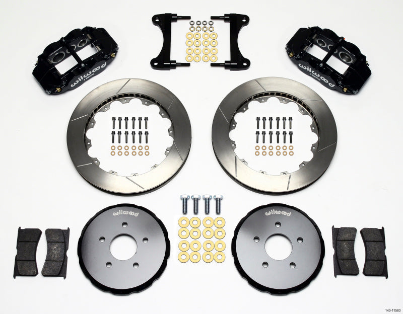 Wilwood 2009-2013 Nissan 370Z / Infiniti G37 Forged Narrow Superlite 6R Front Big Brake Kit (13.06in) - Black / Slotted