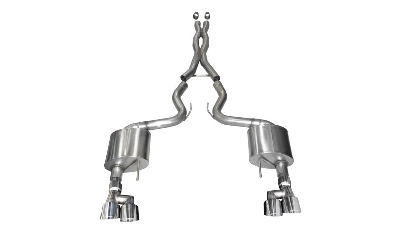 CORSA Performance 2018-2023 Ford Mustang V8 5.0L 3in Cat-Back Dual Rear Exit with 4in Polished Pro-Series Tips