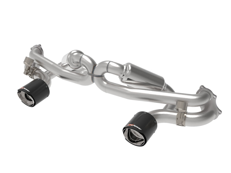 aFe MACH Force-Xp 2.25in-2.5in 304 Stainless Steel Exhaust Cat-Back 2020-2022 Porsche Cayman GT4 (718) - Carbon Tips