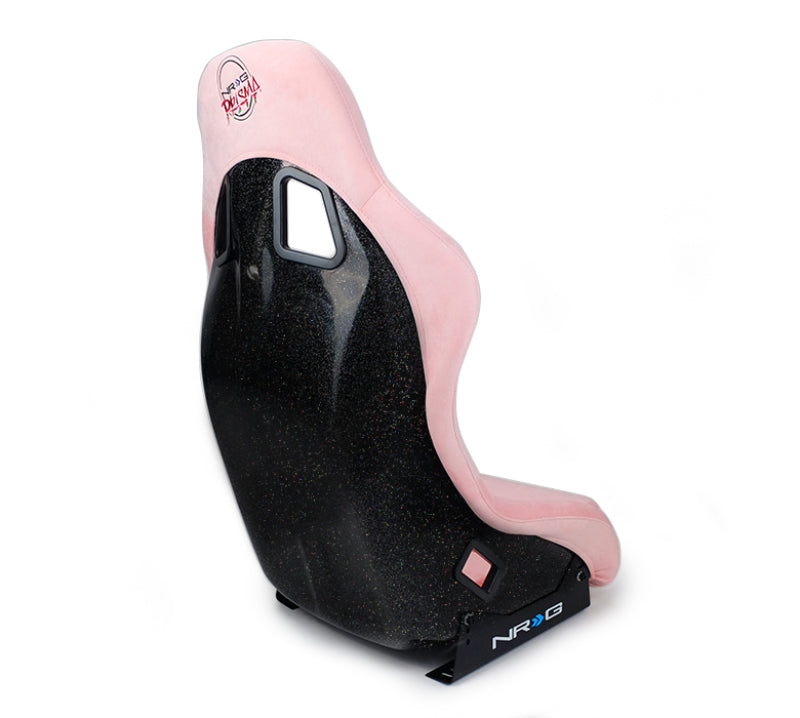 NRG FRP Bucket Seat Prisma Edition w/ Pearlized Back and Pink Alcantara