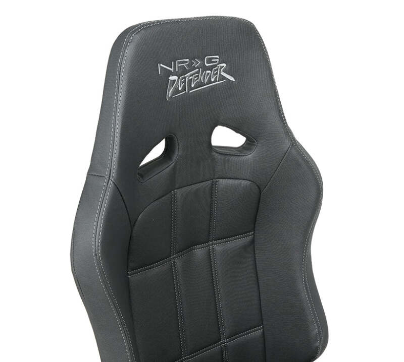 NRG Defender Water Resistant Steel Frame Susp. Seat - Silver w/ Black Trim/Defender Logo/Side Bracket (DF-100SL-S) - photo 5