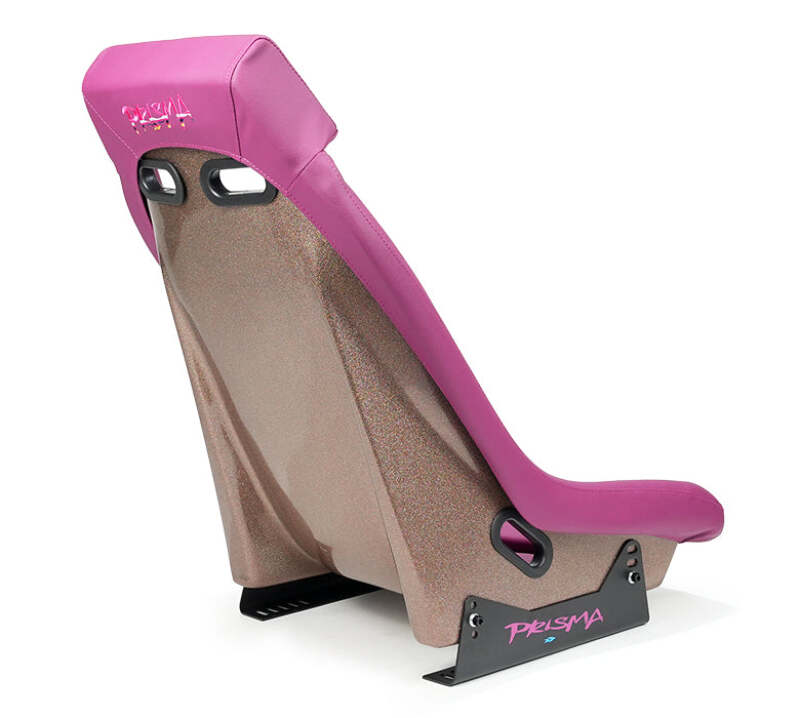 NRG GT Retro Bucket Seat - Wine PVC Leather Wine Stitching Rose Gold Fiberglass Back w/ Glitter (PRI-150WINE) - photo 3