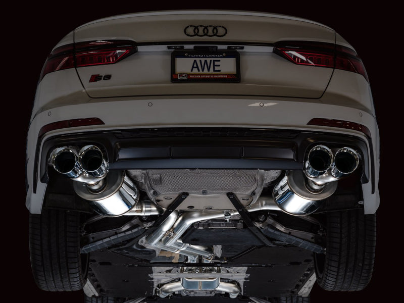 AWE Tuning 2019-2023 Audi C8 S6/S7 2.9T V6 AWD Touring Edition Exhaust - Chrome Silver Tips - photo 2