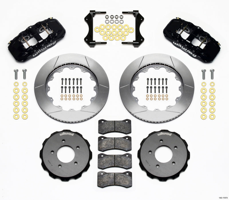 Wilwood 1999-2006 BMW 3 Series E46 Aero6 Front Big Brake Kit (14in) - Black / Slotted