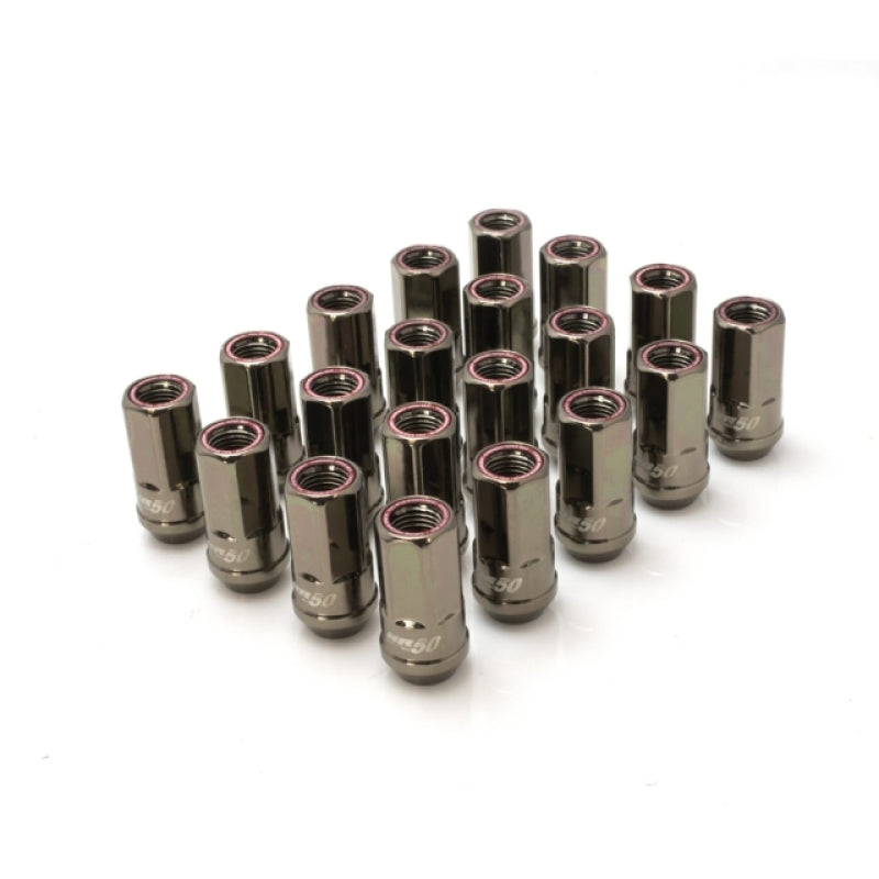 Muteki HR50 Open End Lug Nuts - Titanium Chrome w/ Red Ring 14x1.50 (HR5007TR)