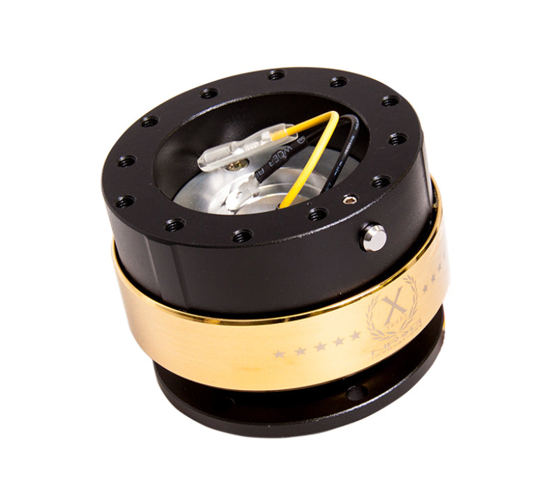 NRG Quick Release Gen 2.0 - Black Body / Chrome Gold Ring (SRK-200BK-CG) - photo 2