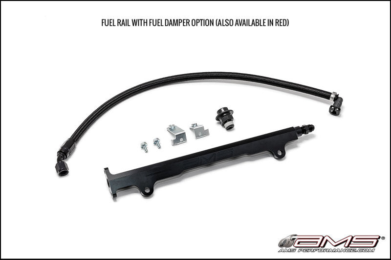 AMS Performance 2008-2015 Mitsubishi EVO X CNC Machined Aluminum Fuel Rail w/Pulsation Dampener - Black (amsAMS.04.07.0006-2) - photo 2