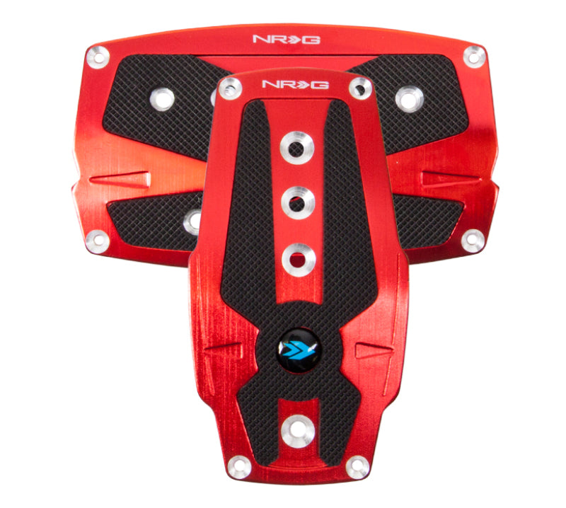 NRG Brushed Aluminum Sport Pedal A/T - Red w/ Black Rubber Inserts (PDL-250RD) - photo 2