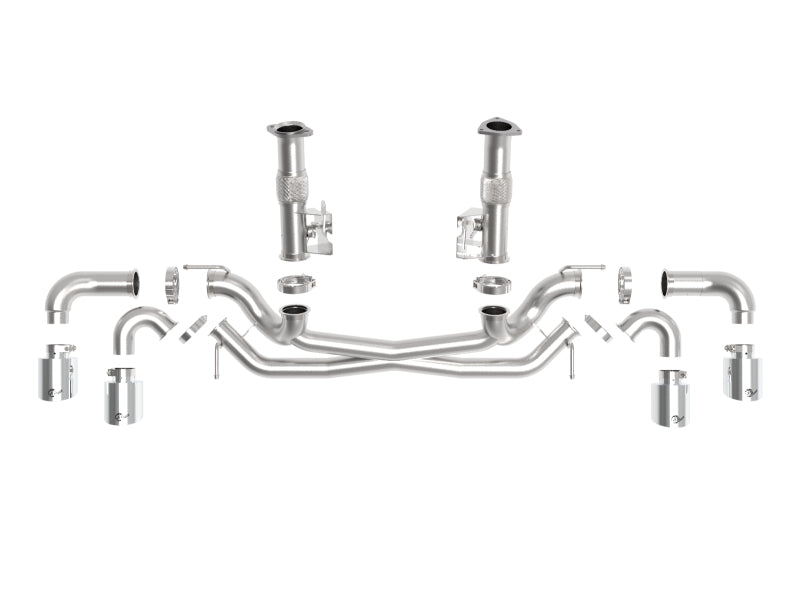aFe MACH Force-Xp 3in to 2-1/2in 304 Stainless Steel Cat-Back (No Muff.) 2020 Chevrolet Corvette 6.2L - Polished Tip - photo 2