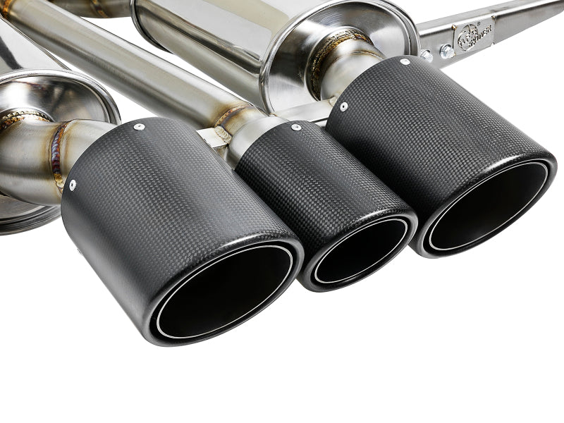 aFe POWER Takeda 2-1/2in to 2-1/4in 304 Stainless Steel Cat-Back Dual-Exit Exhaust 2017+ Honda Civic Type R with CF Tips - photo 2