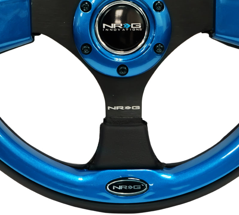 NRG Reinforced Steering Wheel (320mm) Black w/ Blue Trim (RST-001BL) - photo 8