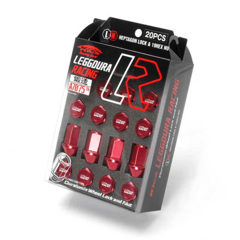 Project Kics 12x1.25 Red Leggdura Racing Lug Nuts (Laser Logo) - 20 Pcs (WKIZ3R)
