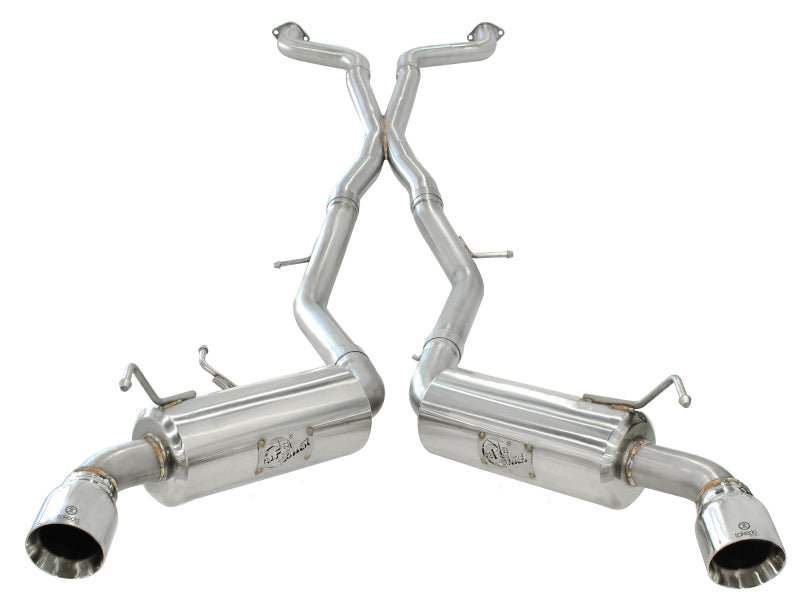 aFe Takeda 2.5inch Stainless Steel Exhaust Cat-Back 2009-2013 Nissan 370Z V6 3.7L Polished Tips - photo 4