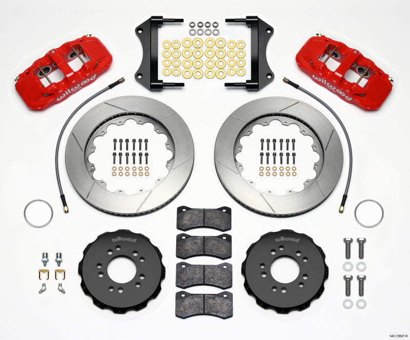 Wilwood 2014-2019 Chevrolet Corvette C7 Aero6 Front Big Brake Kit (14.25in) - Red / Slotted