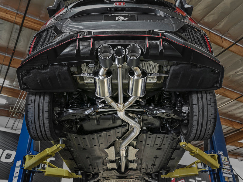 aFe POWER Takeda 2-1/2in to 2-1/4in 304 Stainless Steel Cat-Back Dual-Exit Exhaust 2017+ Honda Civic Type R with CF Tips - photo 6
