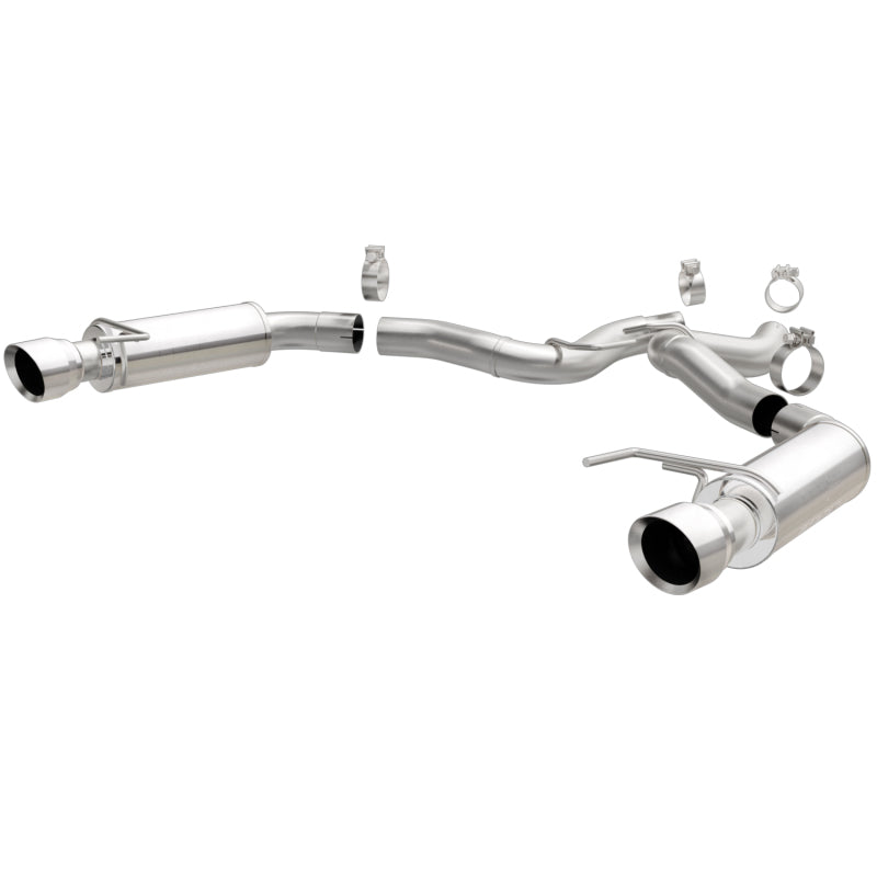 Magnaflow Axle-Back, SS, 3in, Competition, Dual Split Polished 4.5in Tip 2015 Ford Mustang GT V8 5.0