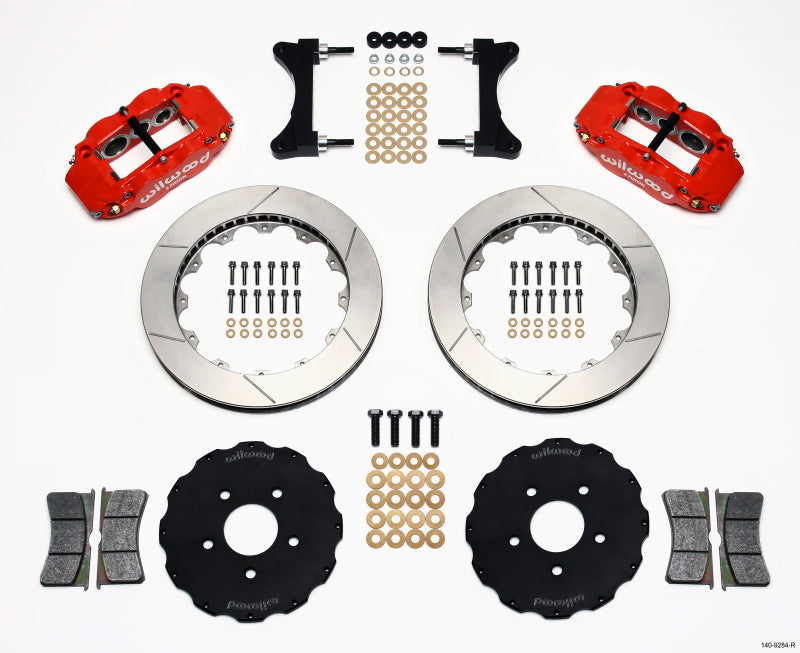 Wilwood Mitsubishi Lancer Evolution VIII Forged Narrow Superlite 6R Front Big Brake Kit (13.06in) - Red / Slotted