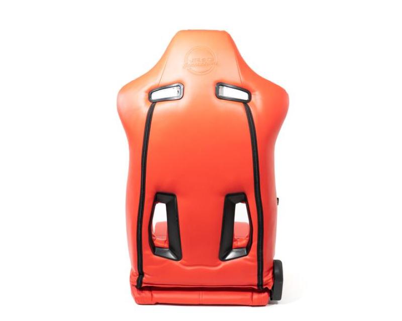 NRG Reclinable Sport Seats (Pair) The Arrow Red Vinyl w/ Pressed NRG Logo w/ Red Stitch (RSC-810RD L/R)