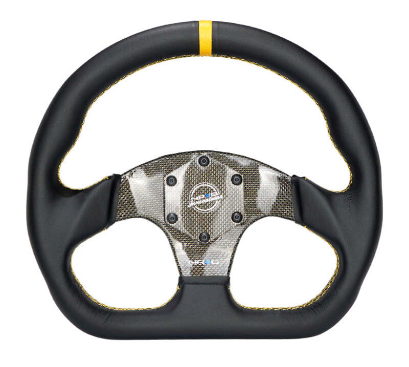 NRG Carbon Fiber Flat Bottom Steering Wheel (320mm) Silver CF Center w/ Silver Stitch/Center Mark (RST-024CF/SL) - photo 4