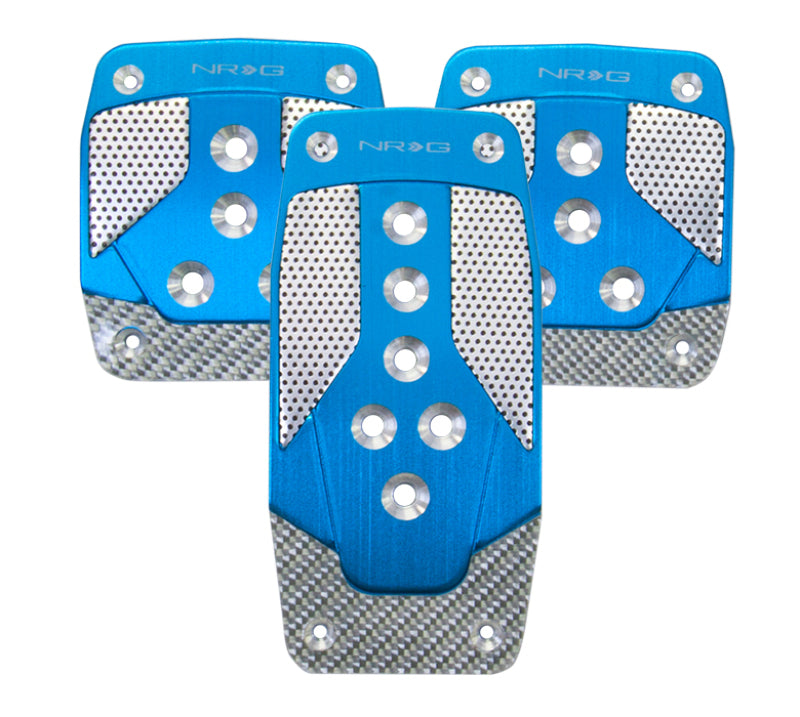 NRG Aluminum Sport Pedal M/T - Blue w/ Silver Carbon