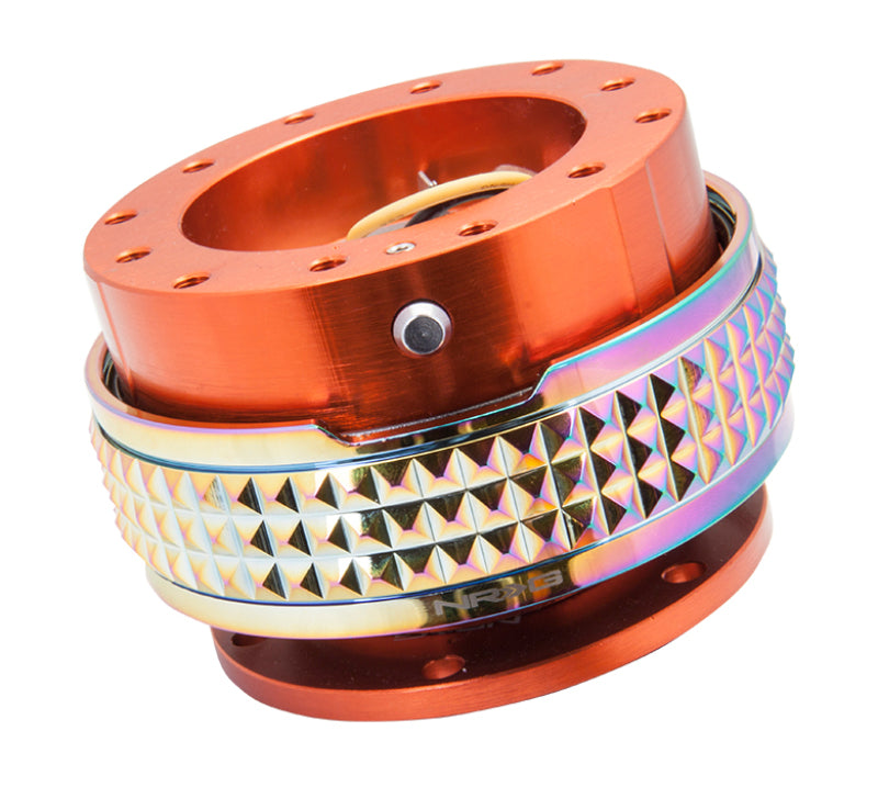 NRG Quick Release Kit - Pyramid Edition - Orange Body / Neochrome Pyramid Ring (SRK-210OR/MC)