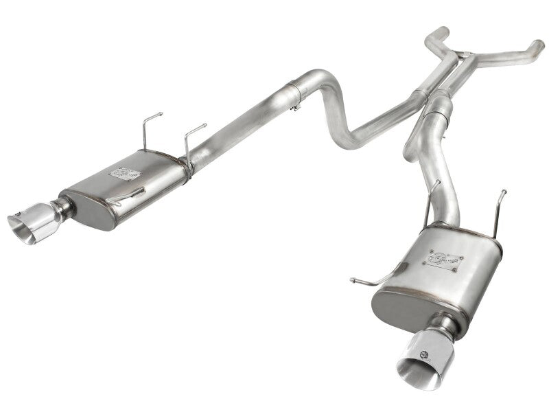 aFe MACH Force-Xp Cat-Back Exhaust 3in Stainless Steel with Polished Tips 2011-2014 Ford Mustang GT V8 5.0L