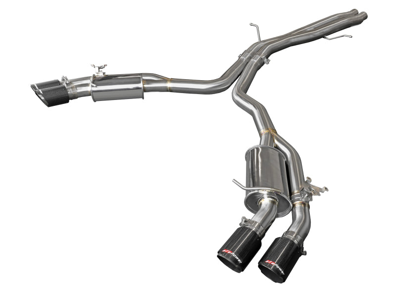 aFe 2018-2020 Audi RS5 Coupe MACH Force-Xp 3in to 2.5in 304 Stainless Steel Axle-Back Exhaust System-Quad Carbon Tips