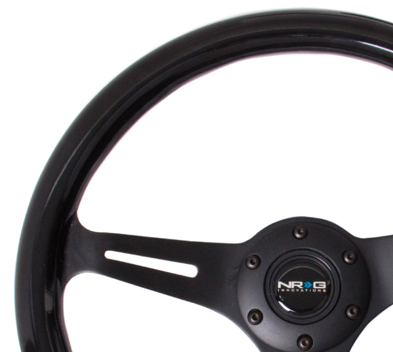 NRG Classic Wood Grain Steering Wheel (350mm) Black Paint Grip w/ Black 3-Spoke Center (ST-015BK-BK) - photo 3
