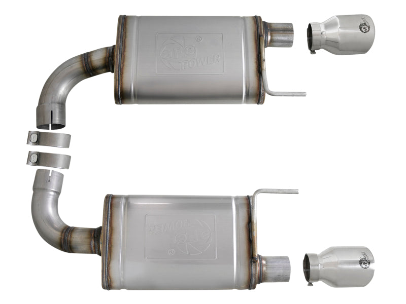 aFe MACH Force-Xp SS Axle-Back Exhaust with Polished Tips 2015-2017 Ford Mustang GT V8-5.0L - photo 4