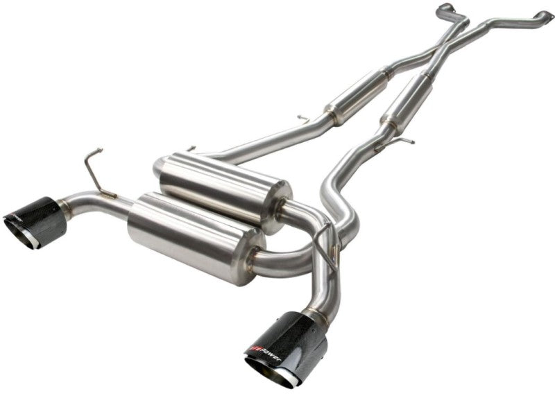 aFe Takeda 2-1/2in 304 Stainless Steel Cat-Back Exhaust Infiniti G37 08-13/Q60 2014-2015 V6-3.7 with Carbon Fiber Tips - photo 2