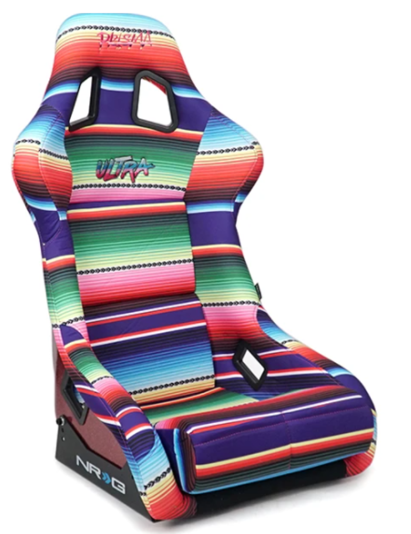 NRG FRP Bucket Seat PRISMA Serepi Edition W/ Red Pearlized Back Mexi-Cali Blanket Print - Large (FRP-302-MEXICALI)
