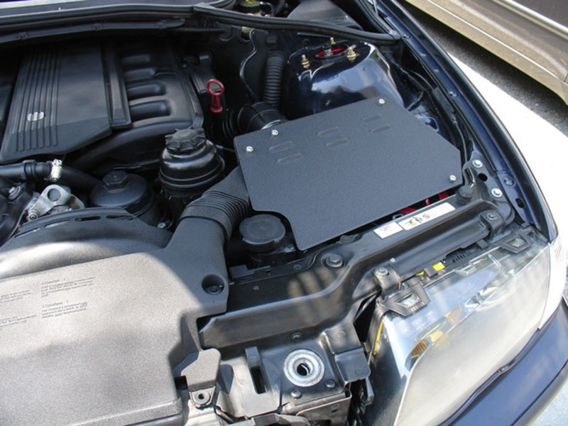 Injen 2001-2006 BMW 330i E46 3.0L (M54) L-6 Wrinkle Black Short Ram Intake w/ Enc Heat Shield & Adapter (injSP1111WB)