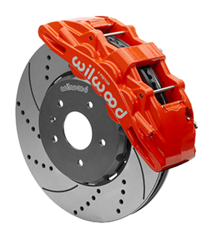 Wilwood 2014-2019 Chevrolet Corvette C7 SX6R Front Big Brake Kit (14in) - Red / Drilled & Slotted