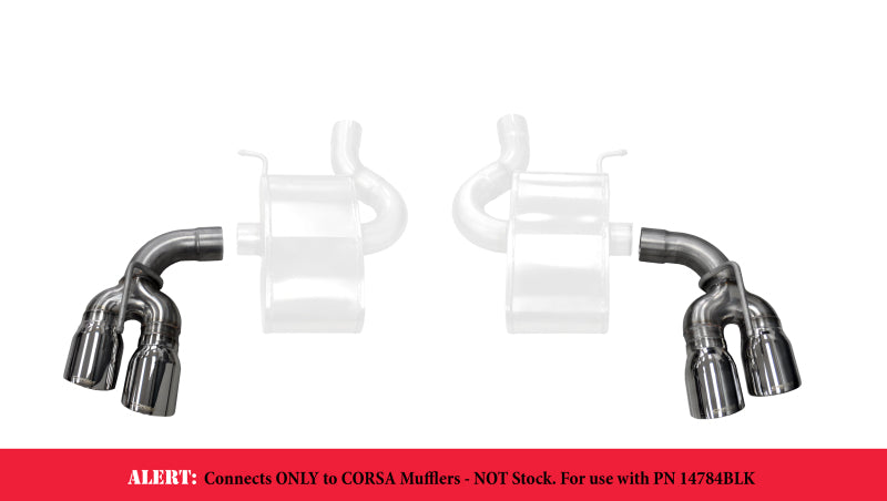 CORSA Performance 2017-2024 Chevrolet Camaro SS 2.75in Inlet / 4in Outlet Polished Tip Kit (For Corsa Exhaust Only) - photo 3