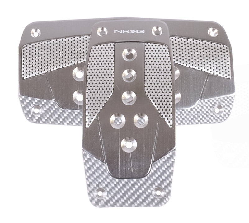 NRG Aluminum Sport Pedal A/T - Gunmetal w/ Silver Carbon