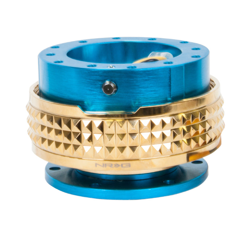 NRG Quick Release Kit - Pyramid Edition - New Blue Body / Chrome Gold Pyramid Ring (SRK-210NB/CG) - photo 2